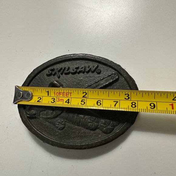 Skilsaw Brass 3.25 x 2.5” Oval Belt Buckle - Picture 3 of 4